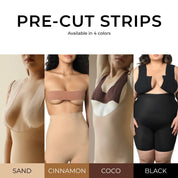Body tape strips in four colors for seamless support and lift.