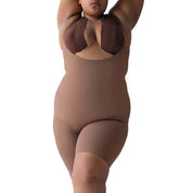 Full bodysuit for a smooth, flattering silhouette in versatile neutral color.