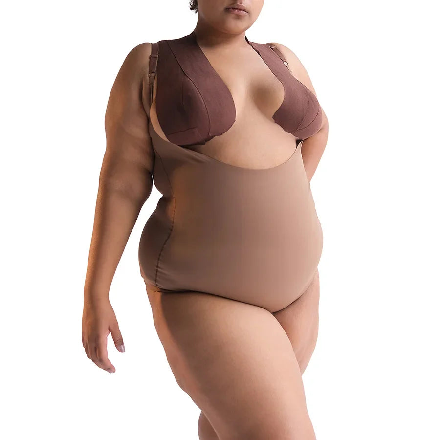 Bodysuit model showcasing stylish and supportive shapewear design.