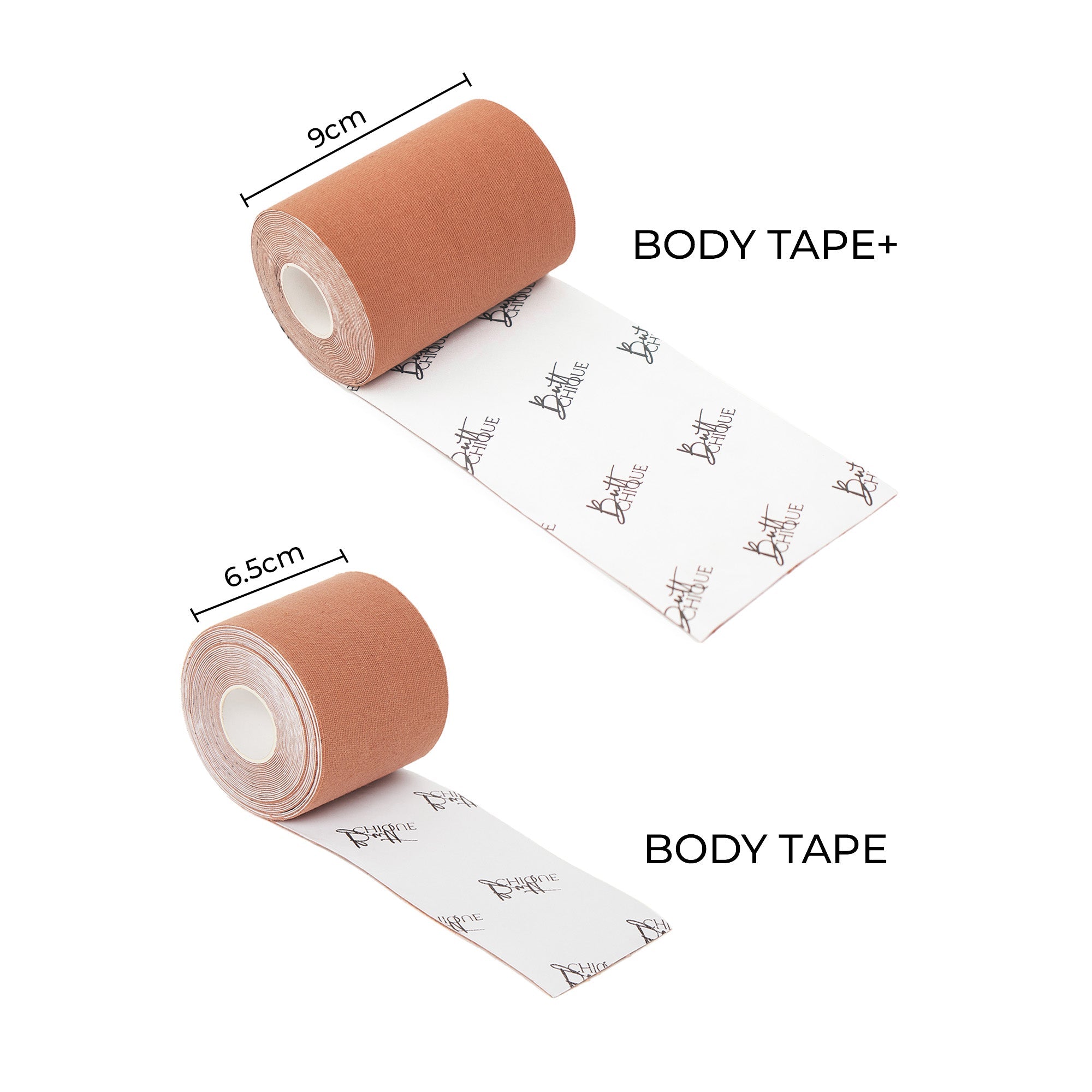 Body Tape+ product image, featuring two rolls of body adhesive tape.