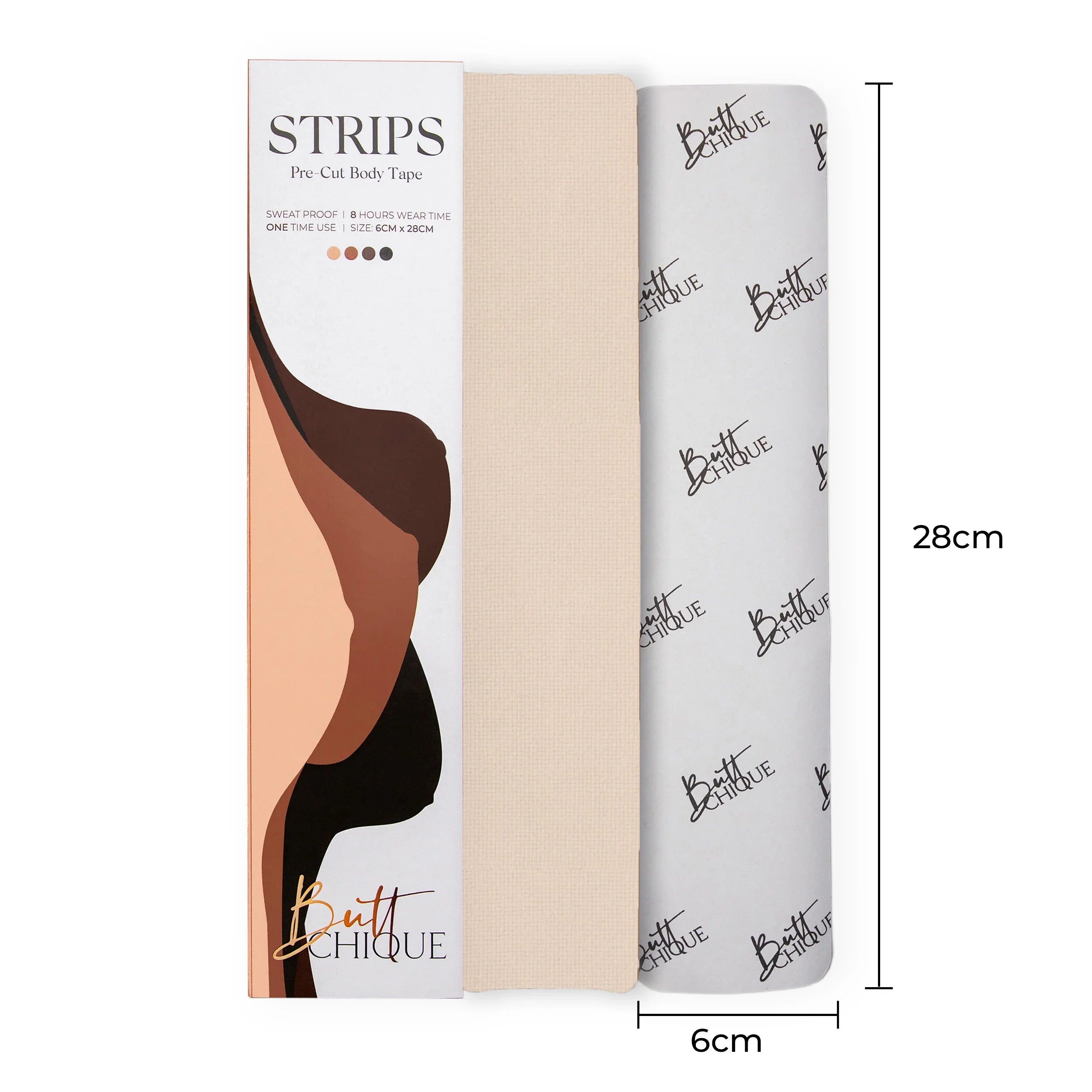 Body Tape Strips pack of 10 for seamless bodywear support.