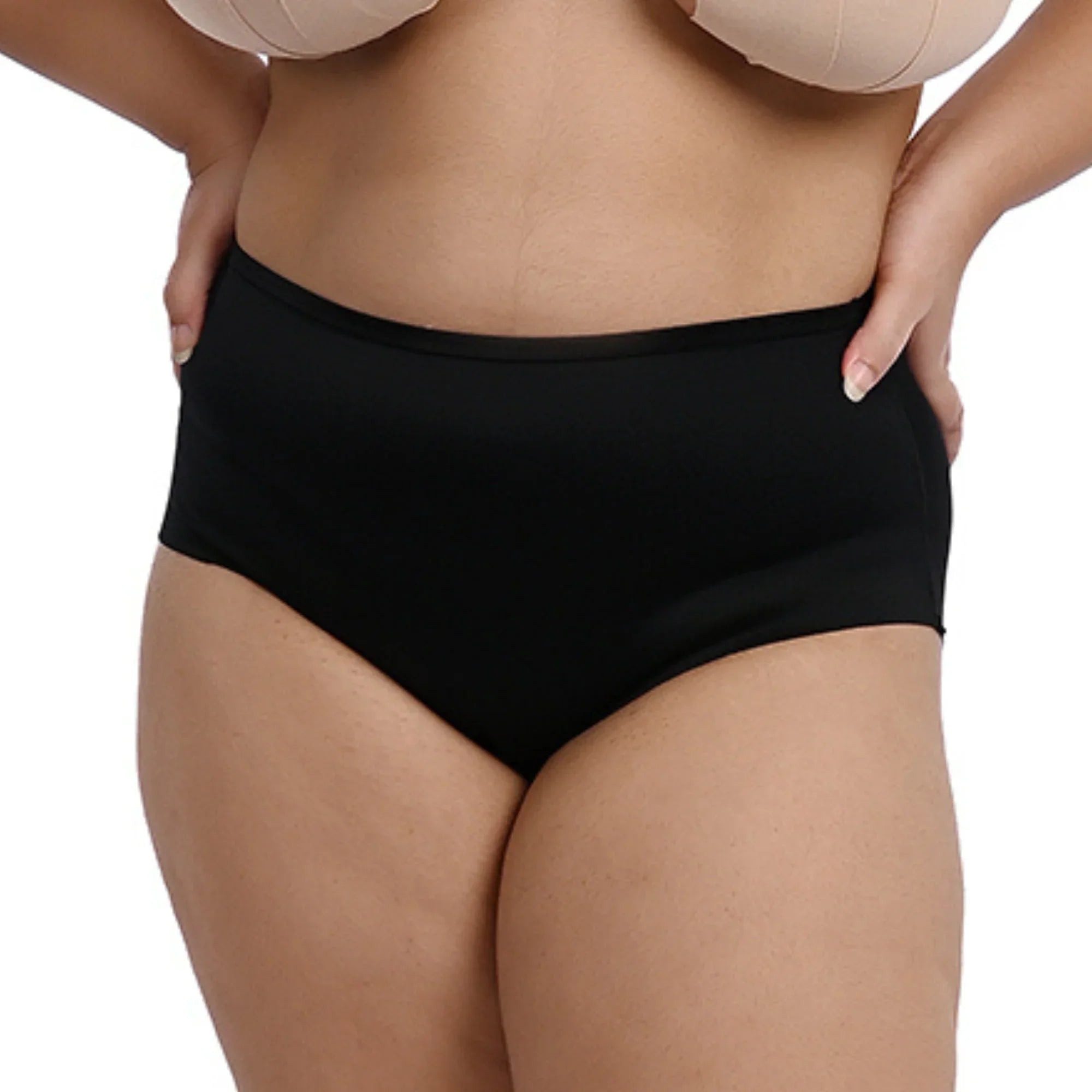 Black high-waisted underwear for comfort and style.