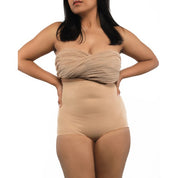 Model showcasing Super Edge shapewear in neutral tone.