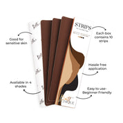 Body Tape Strips pack of 10 for sensitive skin, available in four shades.