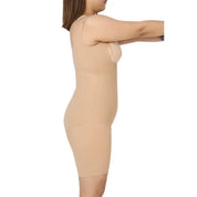 Full bodysuit model in a nude color, showcasing side view.