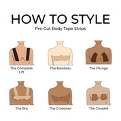 How to style pre-cut Body Tape Strips with various looks.