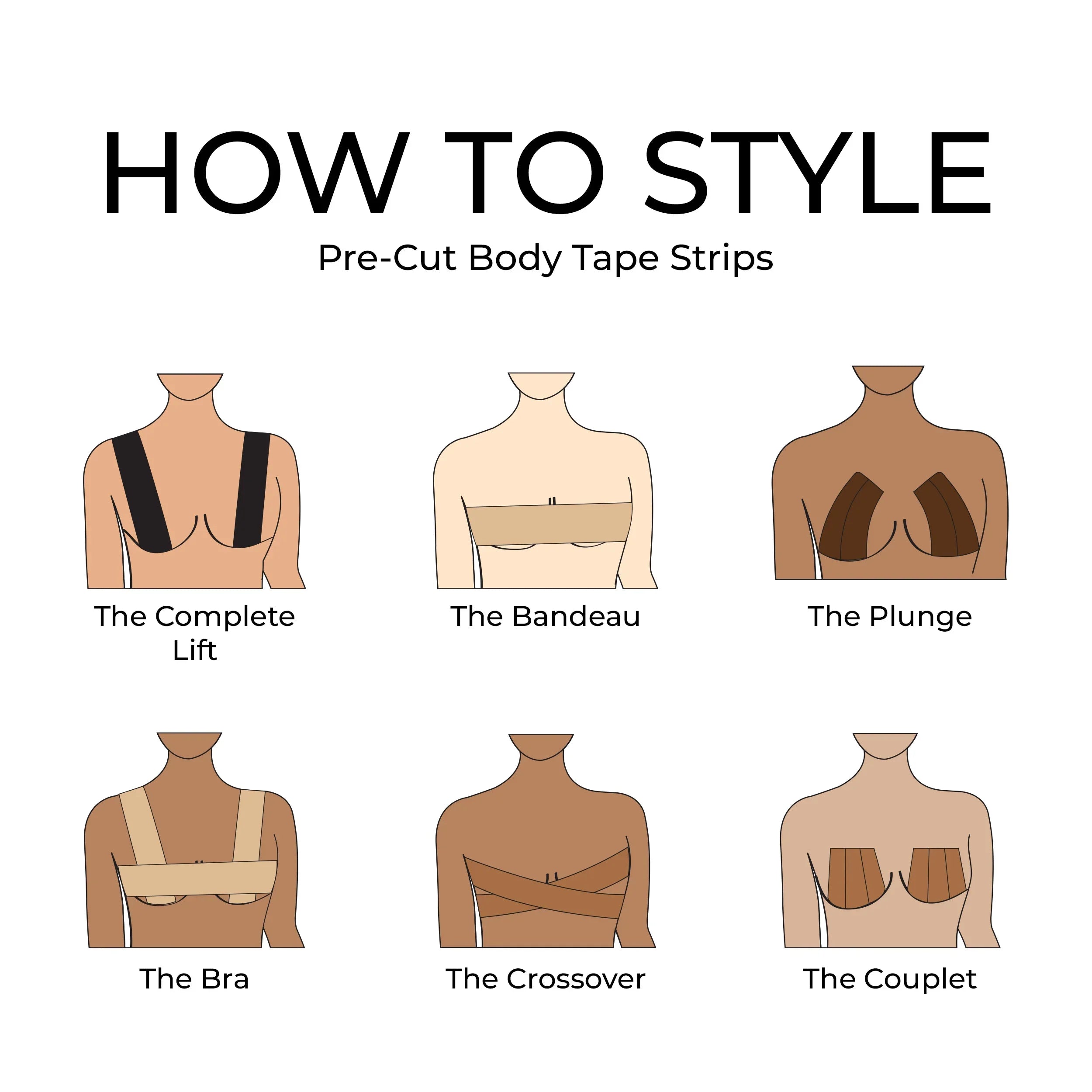How to style body tape strips for various outfits.