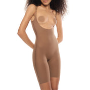 Mid-thigh bodysuit in soft fabric, ideal for everyday wear.