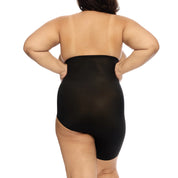 "Model wearing Right Leg Shorty shapewear in black back view."