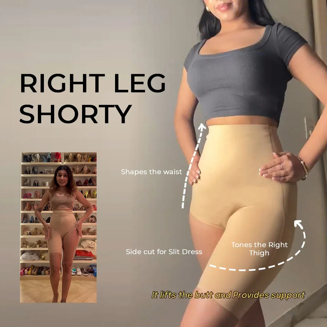 Right Leg Shaper Shorty For Slit Dresses