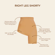 Right Leg Shaper Shorty For Slit Dresses