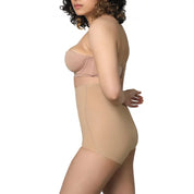 "Model wearing Super Edge seamless shapewear for a smooth silhouette."