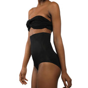 High-waisted black shapewear shorts from Super Edge collection.