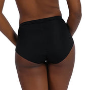 High-waisted black cheeky underwear for a flattering fit.
