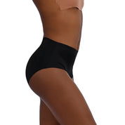 Black cheeky underwear modeling for stylish comfort and fit.